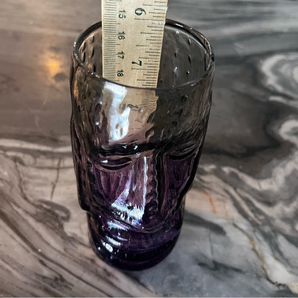 Andrew Iannazzi Moai Tiki Mug In Lava Gray To Amethyst Signed - Picture 8 of 10
